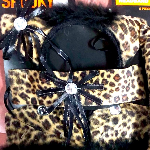 🎃 LOOKING SPOOKY 5pc cat Leopard/Cheetah Accessory set OS NWT cosplay - Picture 4 of 5